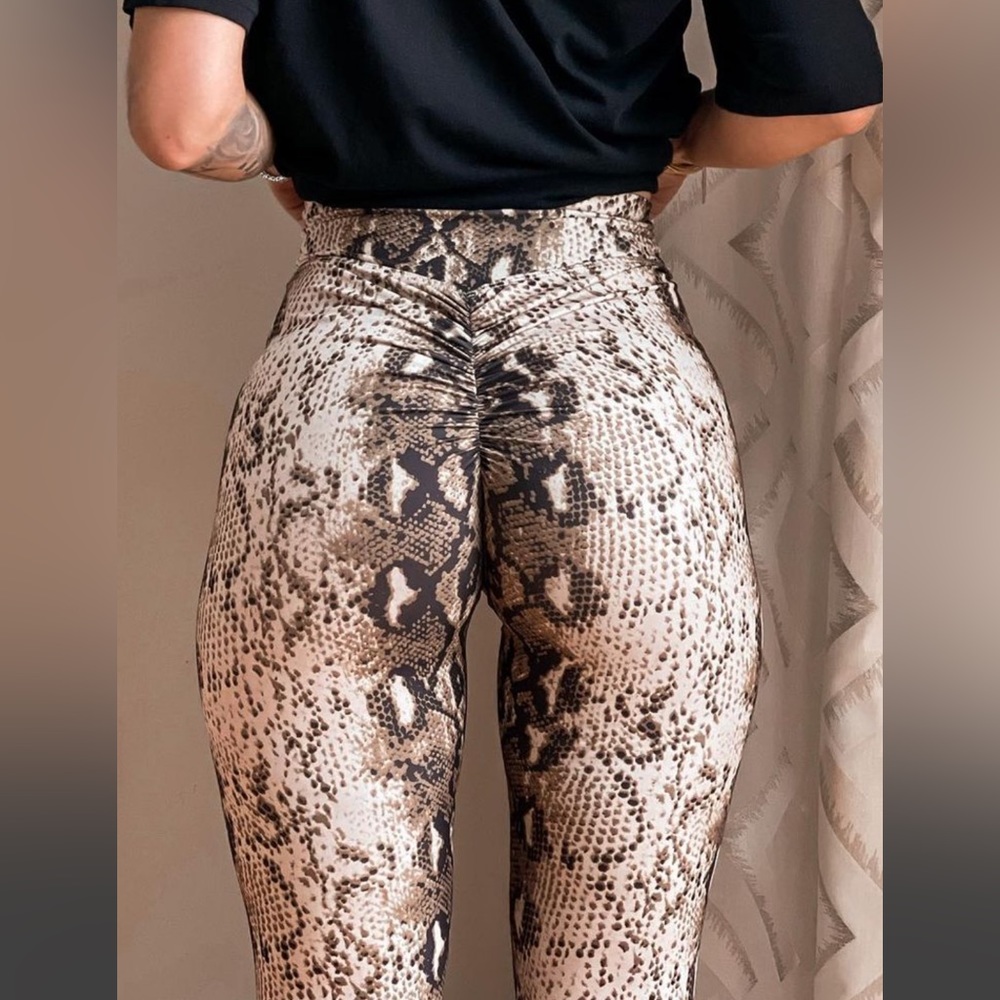 Snake Print High-Waisted Leggings
